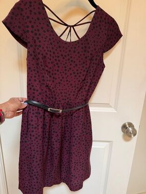 Kenzie Polka Dot Burgundy Dress